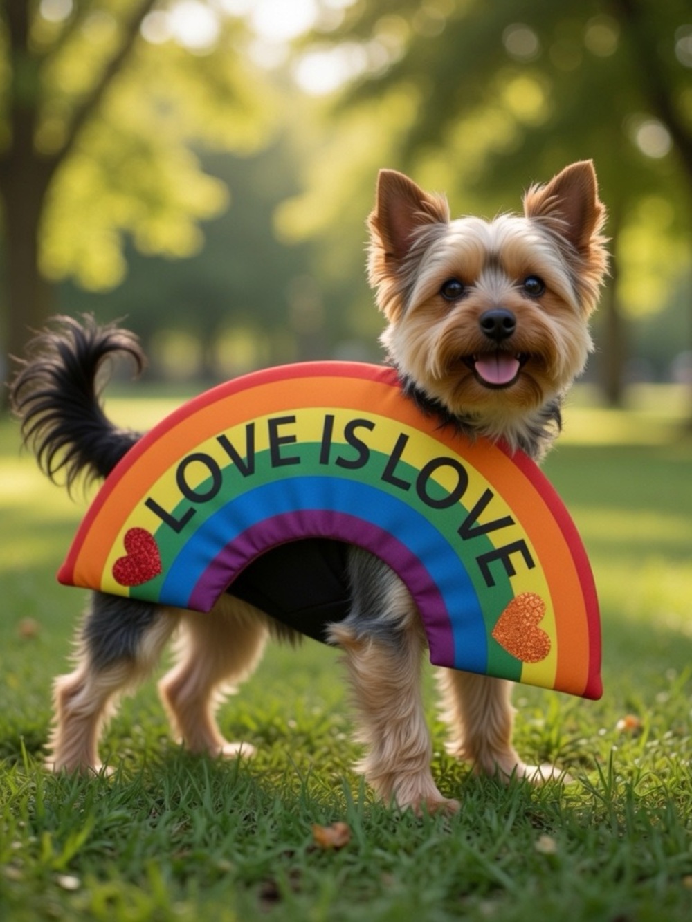 Rainbow "Love Is Love" Dog Costume - Multicolor